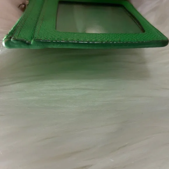 Coach Green Leather Zip Card Holder with Key Ring - Picture 4 of 11